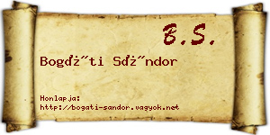 Bogáti Sándor névjegykártya