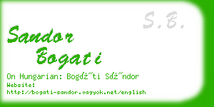 sandor bogati business card